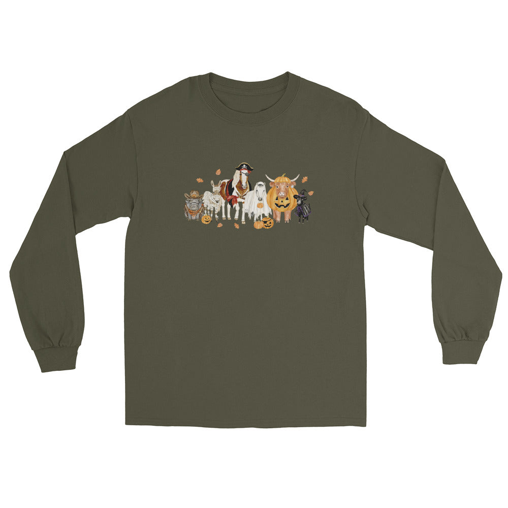 Spooky Crew Long Sleeve T-Shirt by Katie Van Slyke - Military Green