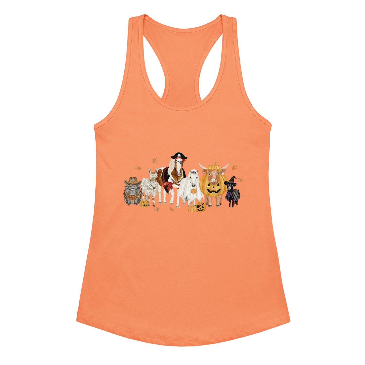 Spooky Crew Tank by Katie Van Slyke - Light Orange