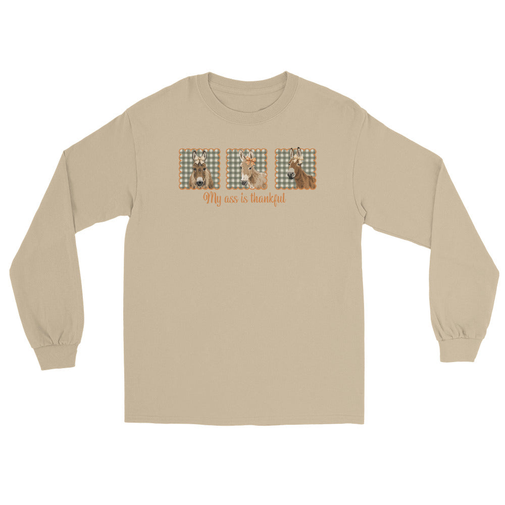 Thankful Donkeys Long Sleeve T-Shirt by Katie Van Slyke - Sand