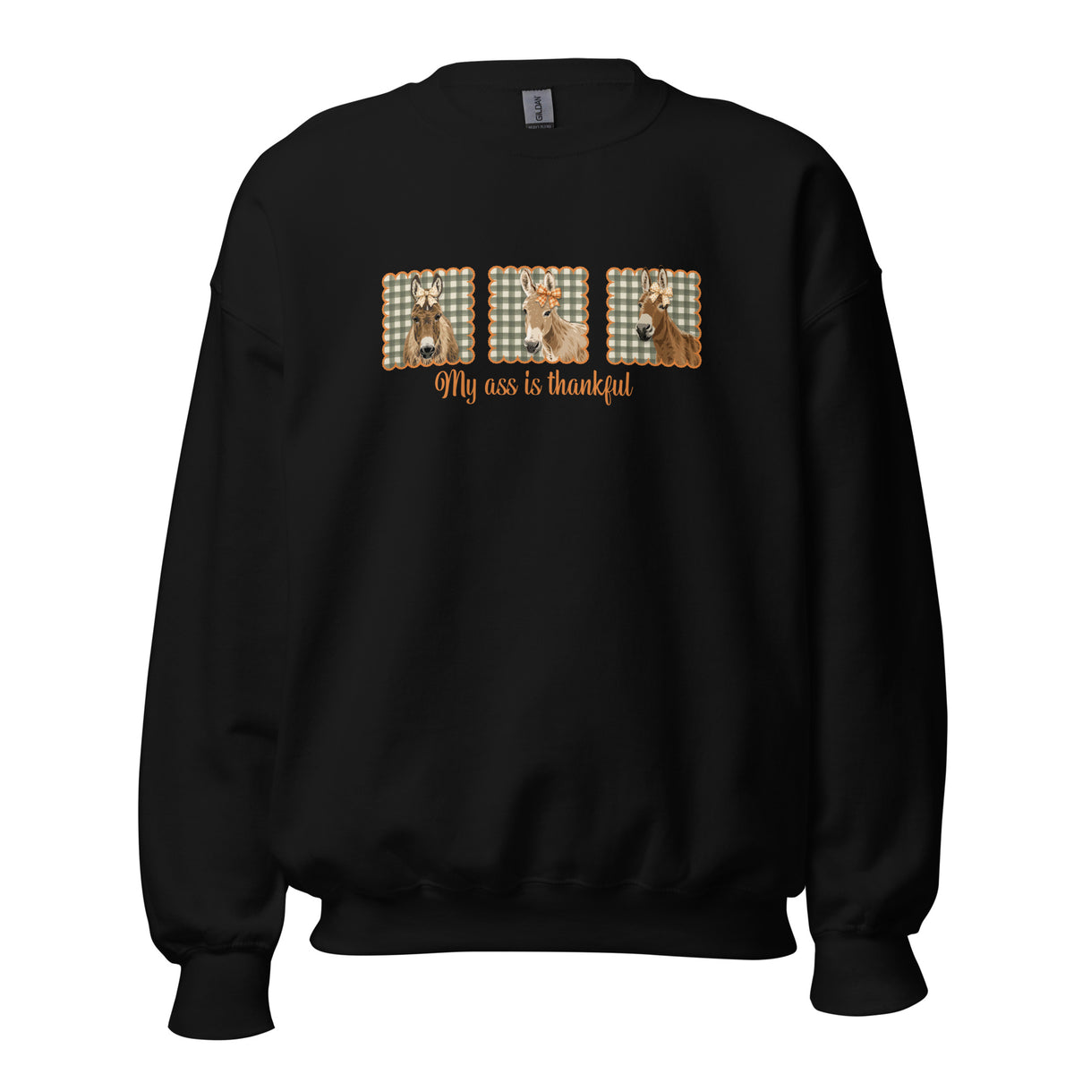 Thankful Donkeys Sweatshirt by Katie Van Slyke - Black